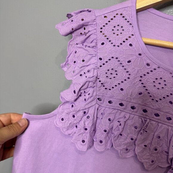 LILLY PULITZER bev lavender eyelet top size M - Picture 3 of 7